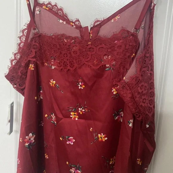 NWT No boundaries silk floral cami Sleeveless shirt junior’s plus XXXL (21) - Picture 3 of 3